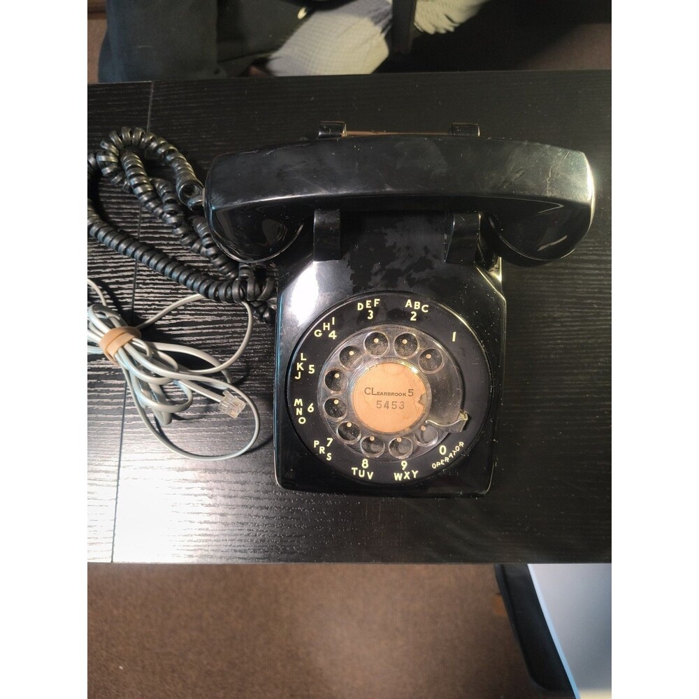 Vintage Bell System Western Electric Black Rotary Dial Desk Telephone 500D2M